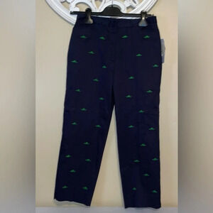 EP pro women’s pants  4 chinos cropped embroider turtle golf stretch navy blue